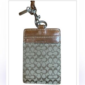 Coach Brown and Tan ID Holder
